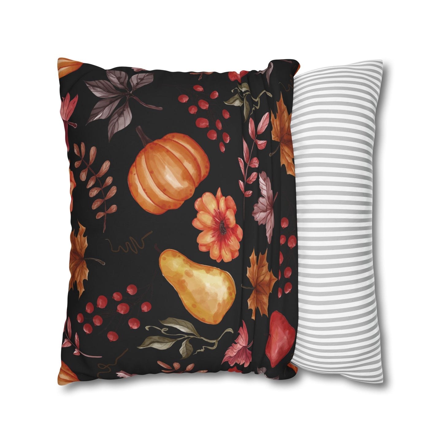 Fall Harvest Decorative Pillowcase, Cozy Home Decor, Autumn Cushion Cover, Thanksgiving Gift, Floral Throw Pillow
