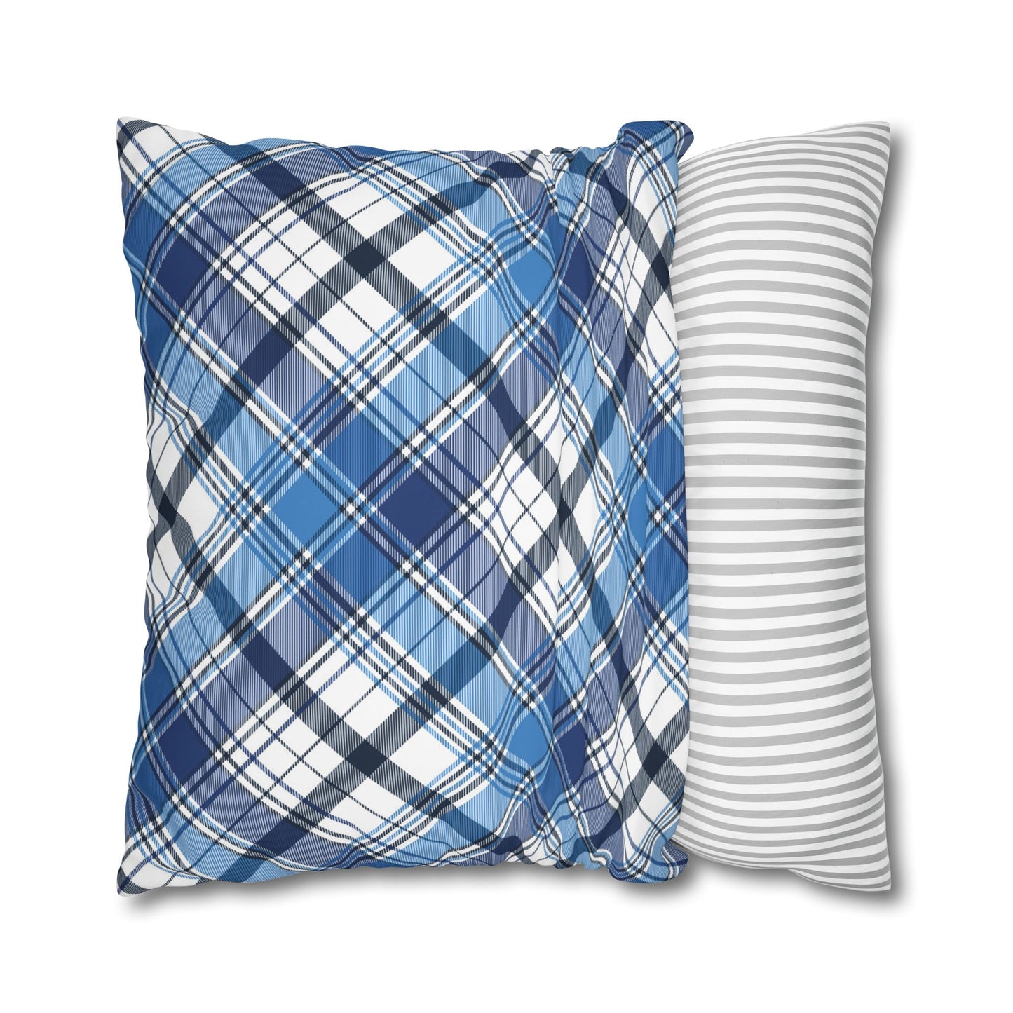 Plaid Decorative Pillowcase Cover, Cozy Home Accent, Throw Pillow, Bedroom Decor, Gifts for Him, Holidays, Blue Check Pattern