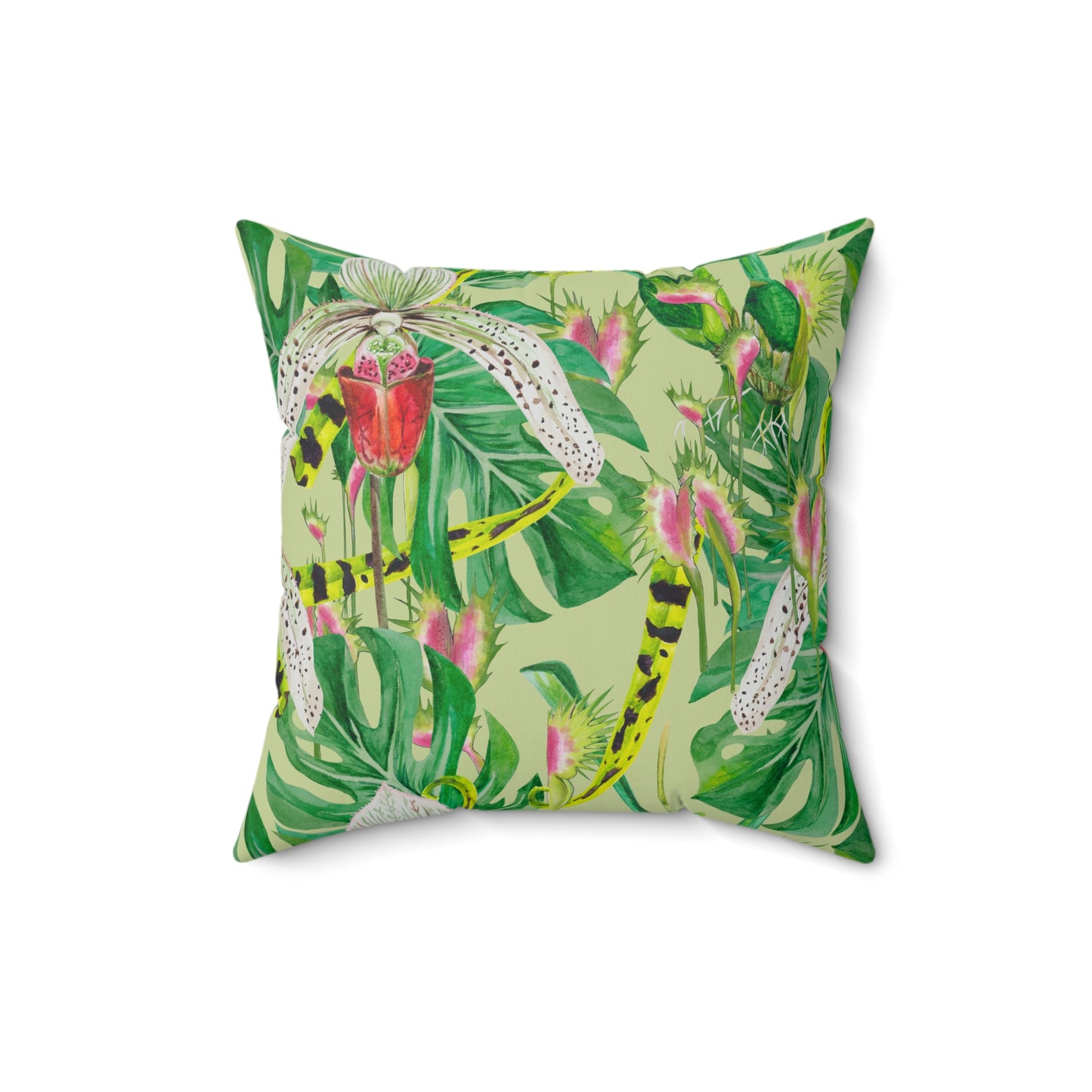 Tropical Botanical Pillow, Home Decor Accent, Jungle Vibes Cushion, Nature Themed Gift, Summer Pillow for Living Room