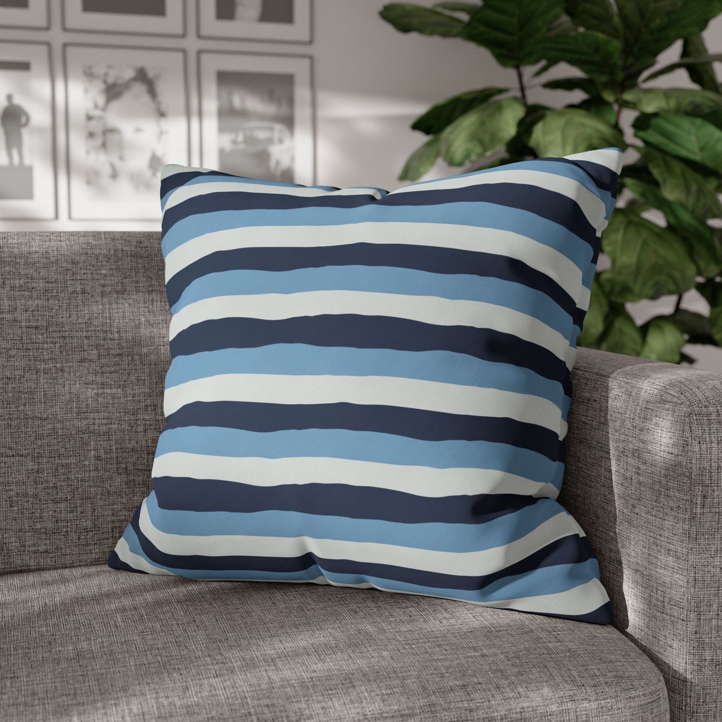 Nautical Striped Pillowcase, Cozy Decorative Throw Pillow, Beach House Decor, Summer Home Accent, Unique Gift Idea