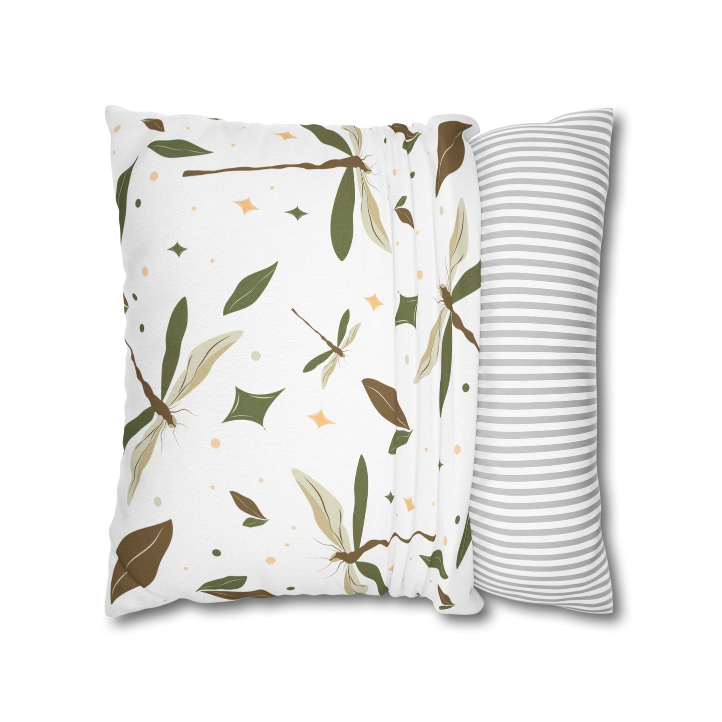 Nature-Inspired Square Pillowcase | Cozy Home Decor, Botanical Throw Pillow, Spring Gift, Living Room Accent, Floral Cushion Cover