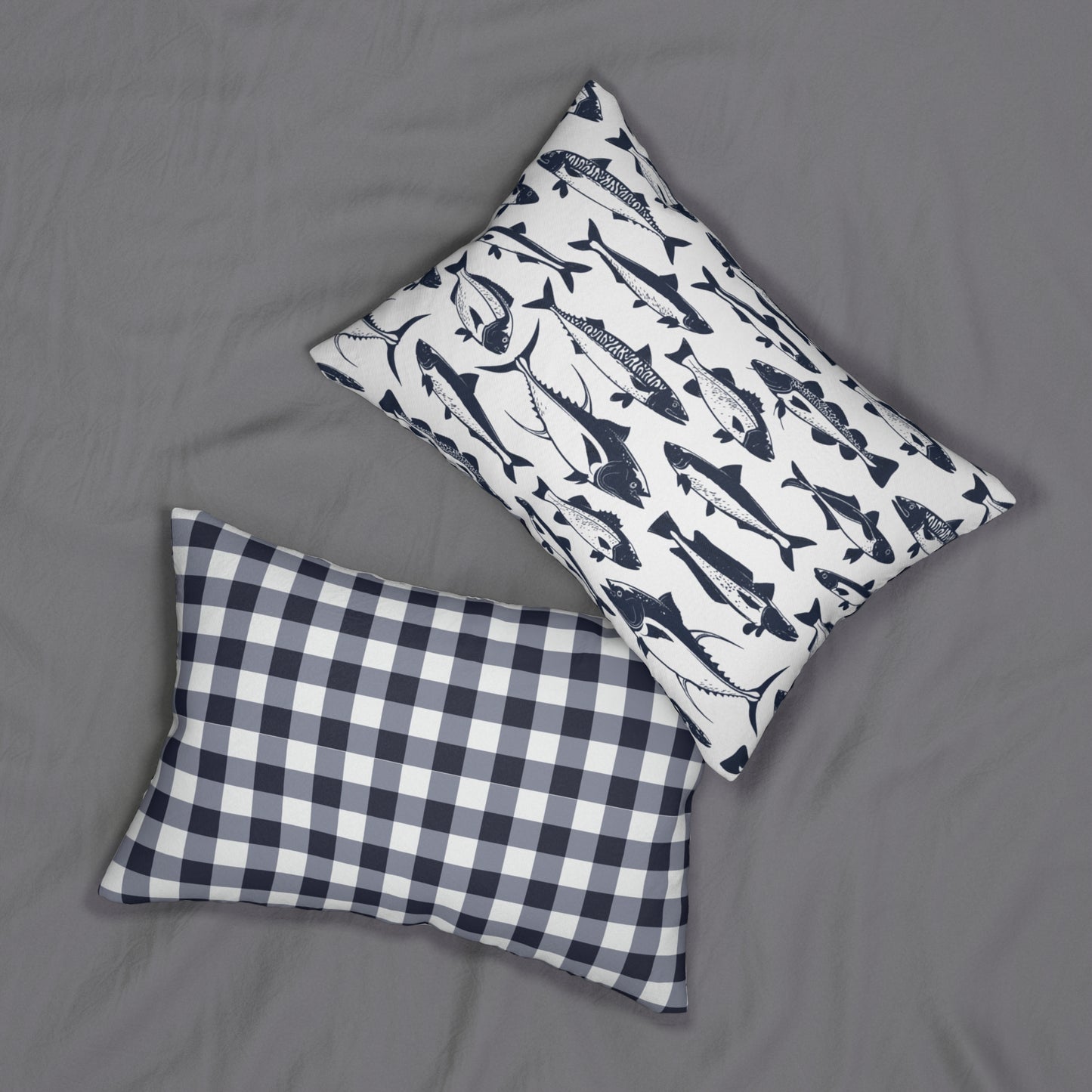 Nautical & Farmhouse Lumbar Pillow, Coastal Decor, Fishing Theme, Cozy Home Accent, Perfect Gift for Fishermen, Living Room Accessory