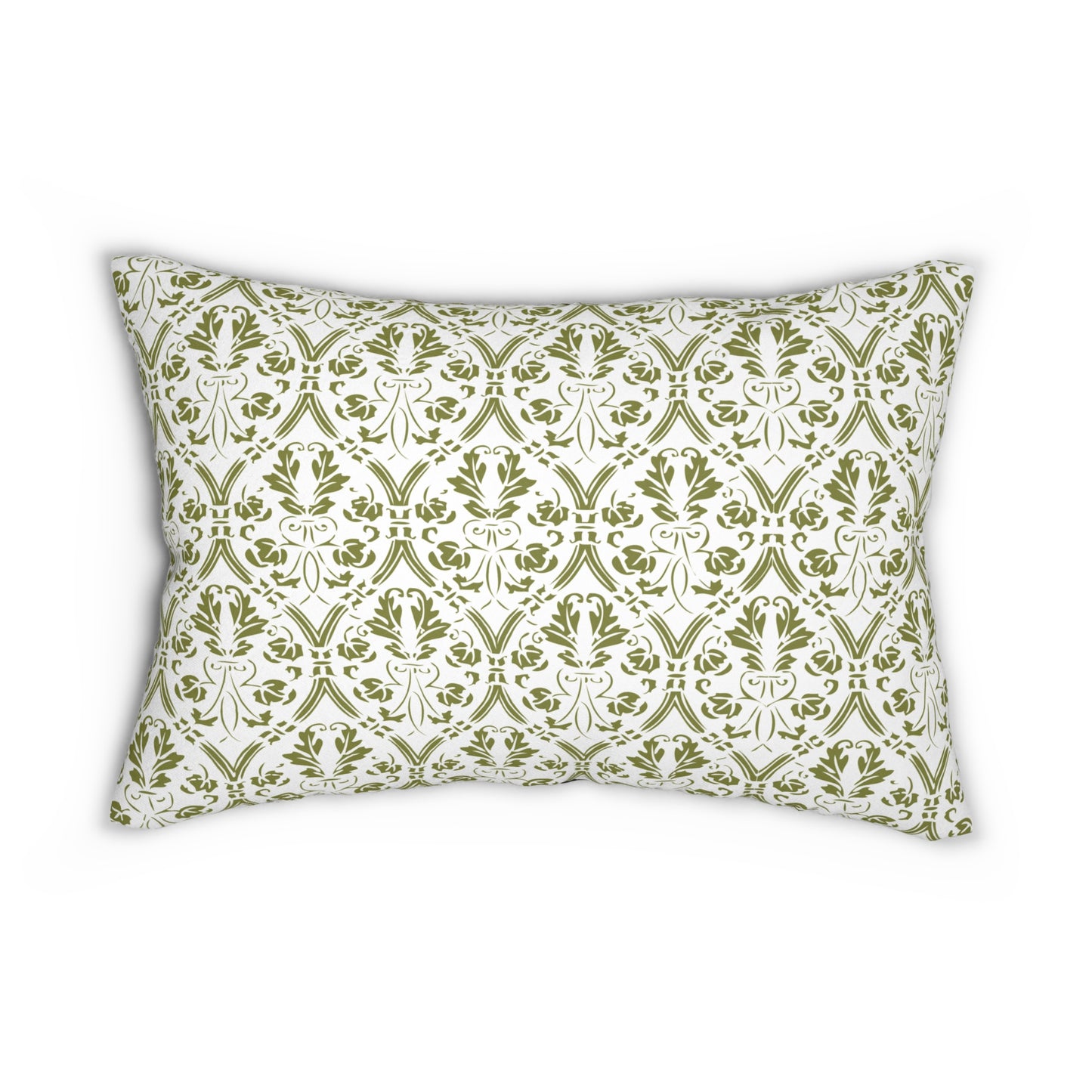 Botanical Fern Lumbar Pillow with Ornate Back Design, Cozy Home Décor, Nature-Inspired Cushion, Stylish Sofa Accent, Perfect Gift for Plant Lovers