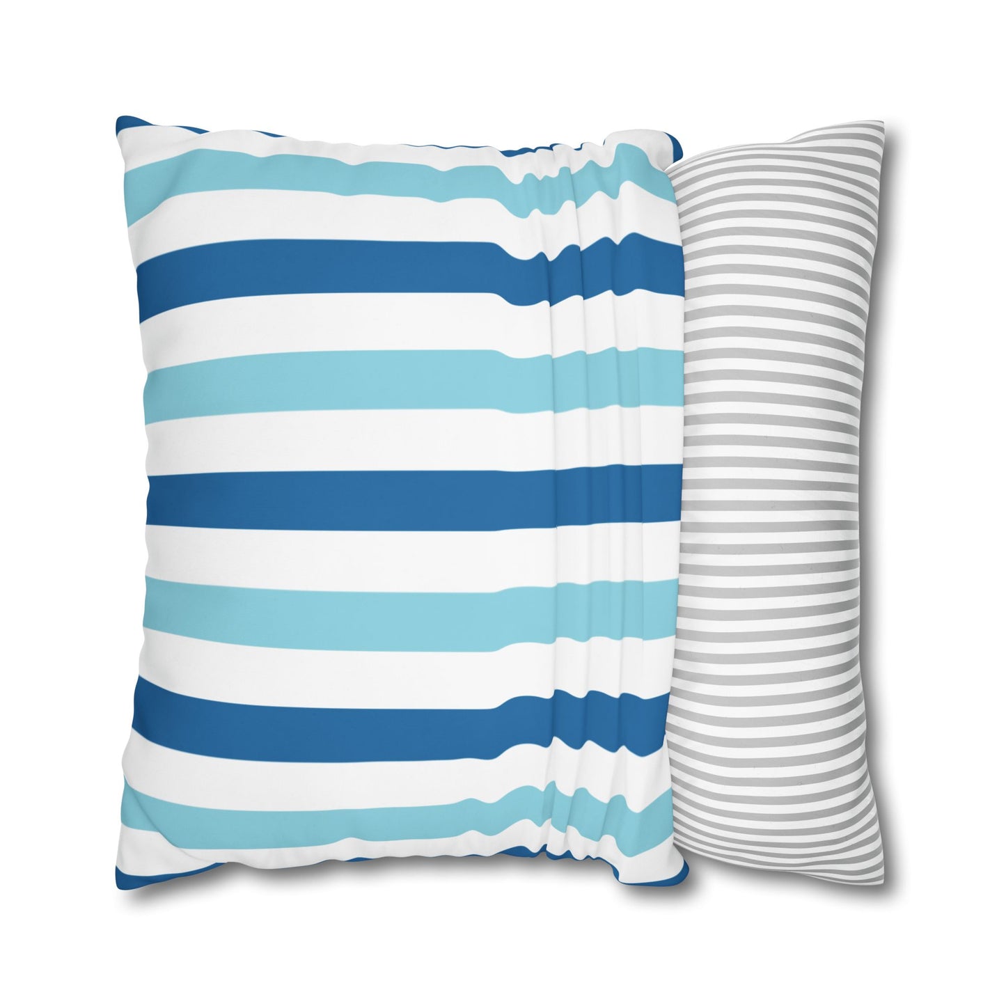 Coastal Striped Pillowcase, Beach Decor, Nautical Home Accessories, Throw Pillow Cover, Living Room Cushion Cover