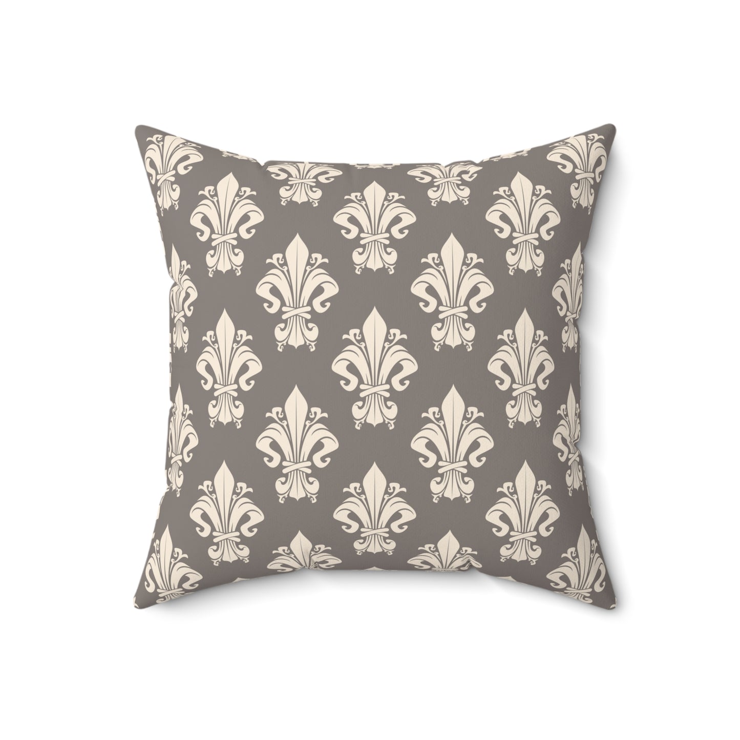 Orchid Bloom Reversible Throw Pillow – Gray & Pink with Royal Pattern Back