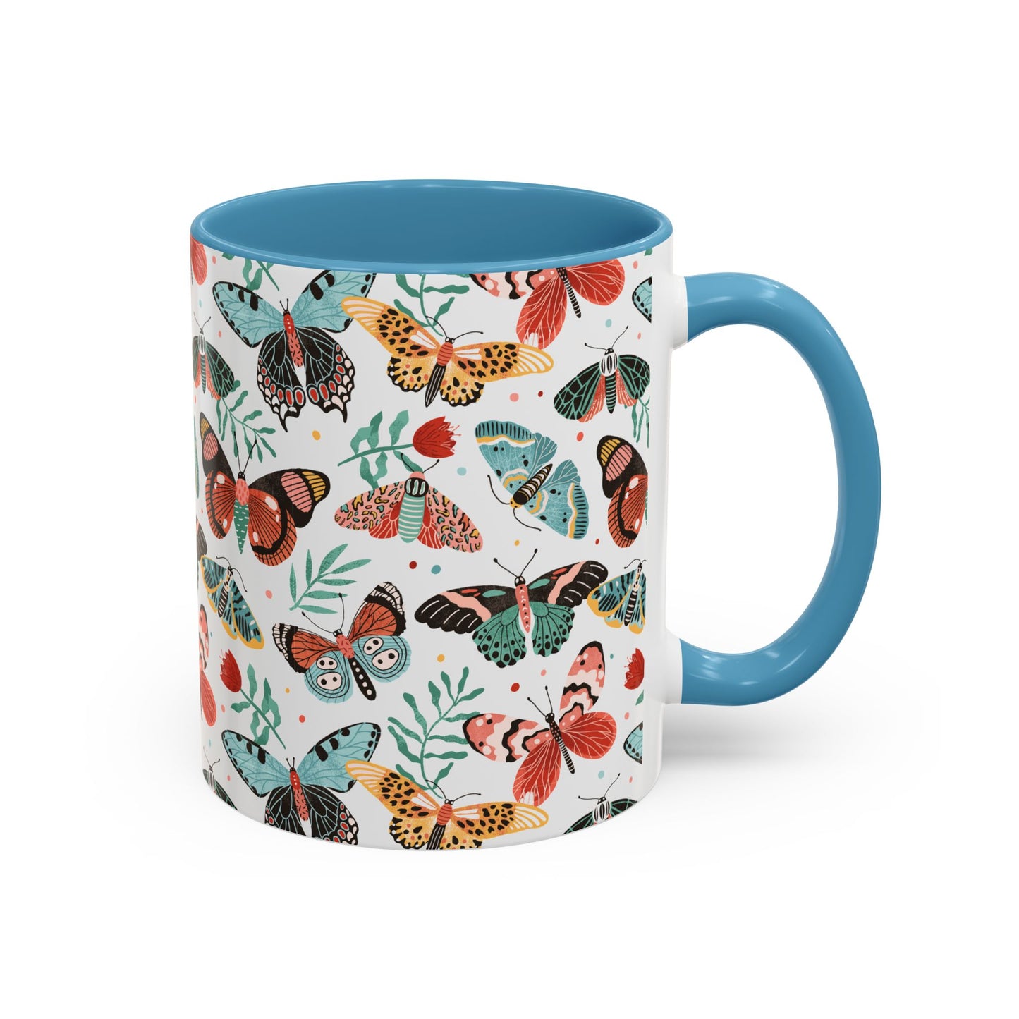Mug Butterfly Breeze Turquoise and Rich Red