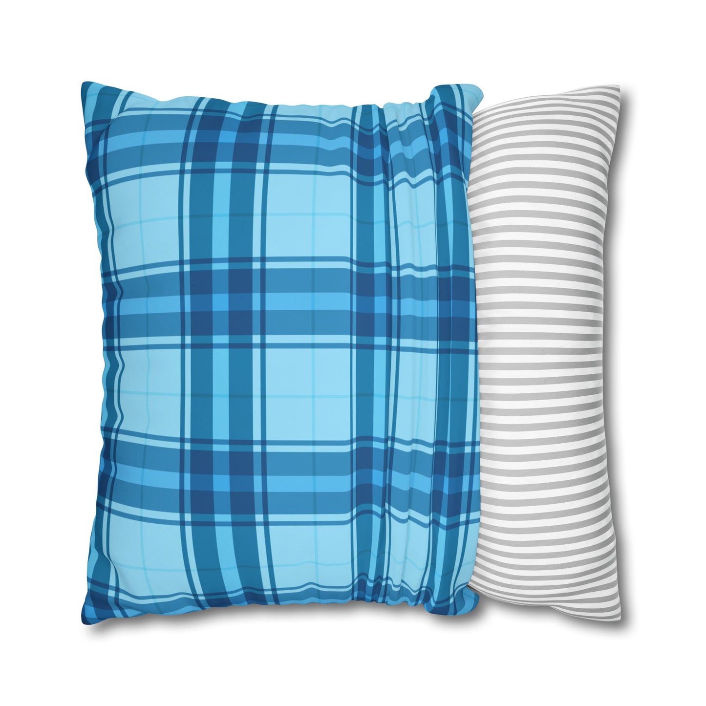 Plaid Blue Throw Pillowcase, Cozy Home Decor, Decorative Cushion, Accent Pillow, Living Room Style, Gift for Him or Her