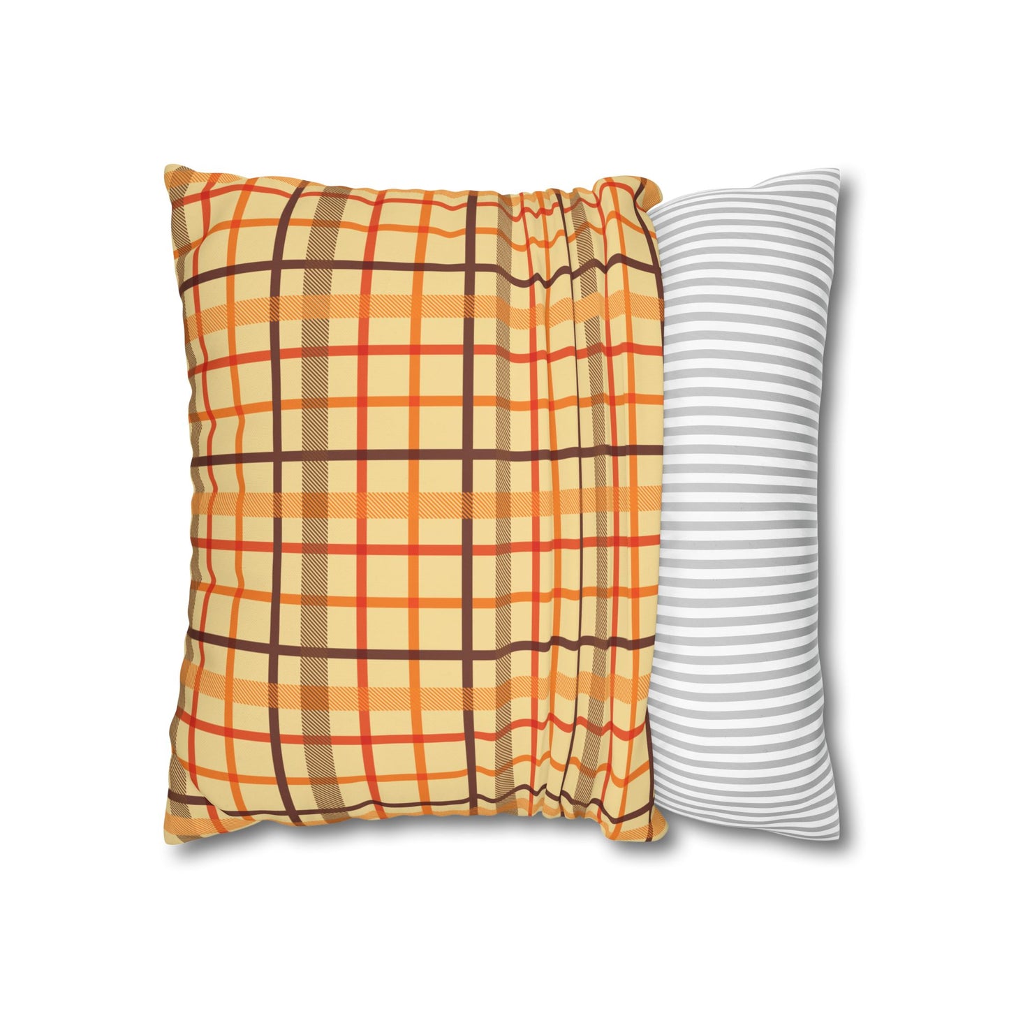 Autumn Plaid Pillowcase, Cozy Home Decor, Gift for Fall, Decorative Cushion Cover, Plaid Throw Pillow, Seasonal Home Accents