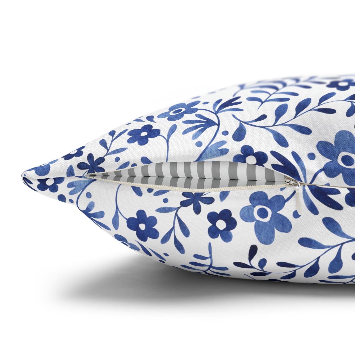Floral Design Pillowcase - Cozy Home Decor, Decorative Cushion Cover, Blue & White Cushion, Gift for Homeowners, Floral Pillow