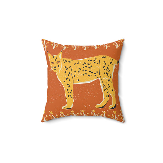 Warm Desert Cat Pillow, Decorative Accent Cushion, Bohemian Home Decor, Cozy Living Room Accessory, Unique Gift for Cat Lovers