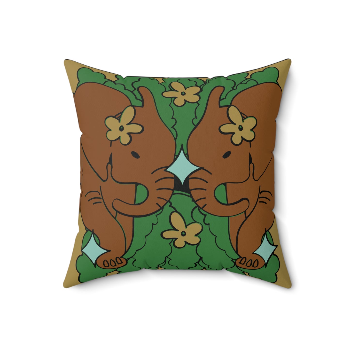 Tropical Rustic Animal Print Pillow, Elephant Decor, Tiger Stripe Cushion, Bohemian Home Accent, Wildlife Throw Pillow