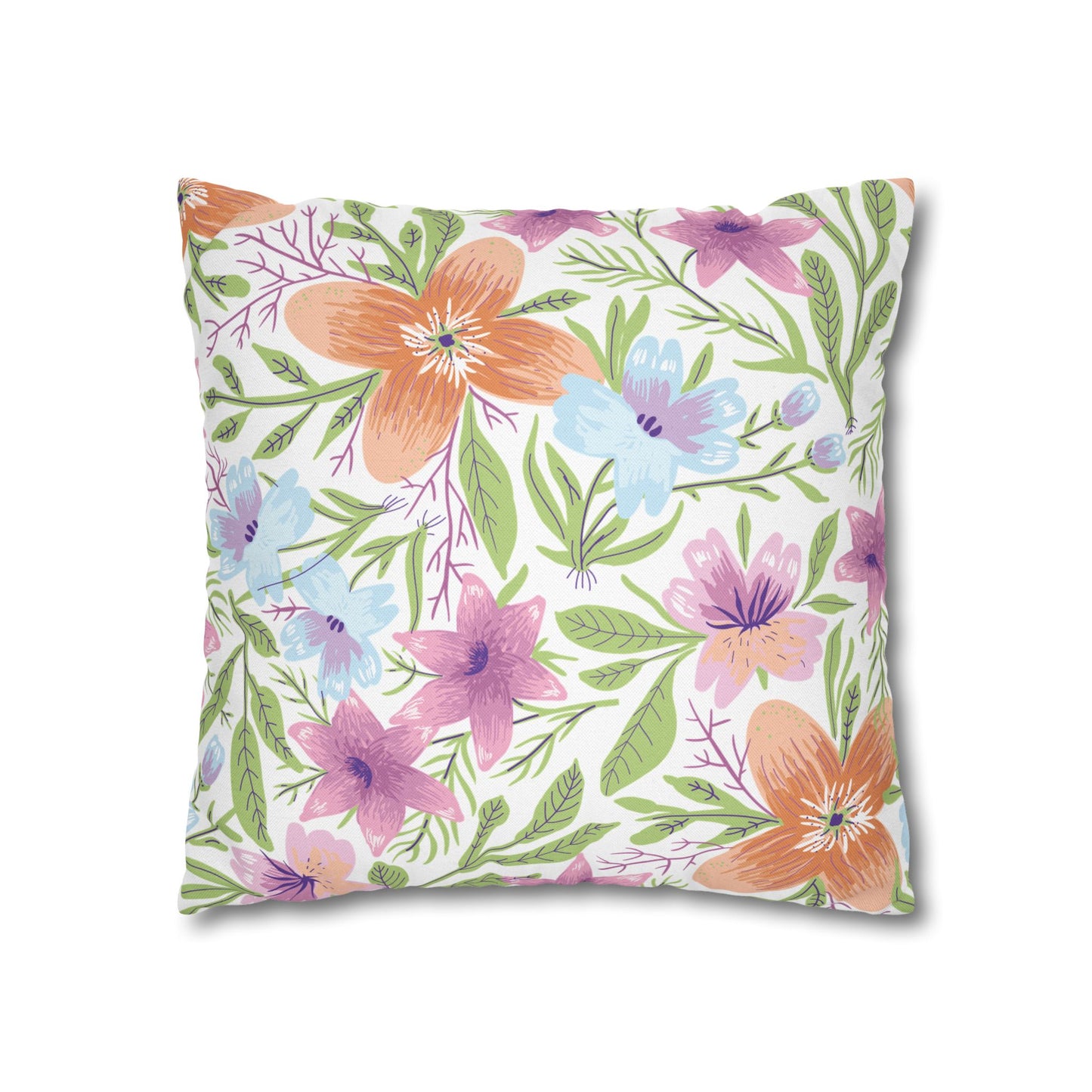 Floral Dragonfly Pillowcase, Cozy Home Decor, Boho Accent Pillows, Nature-Inspired Gift, Spring Decor