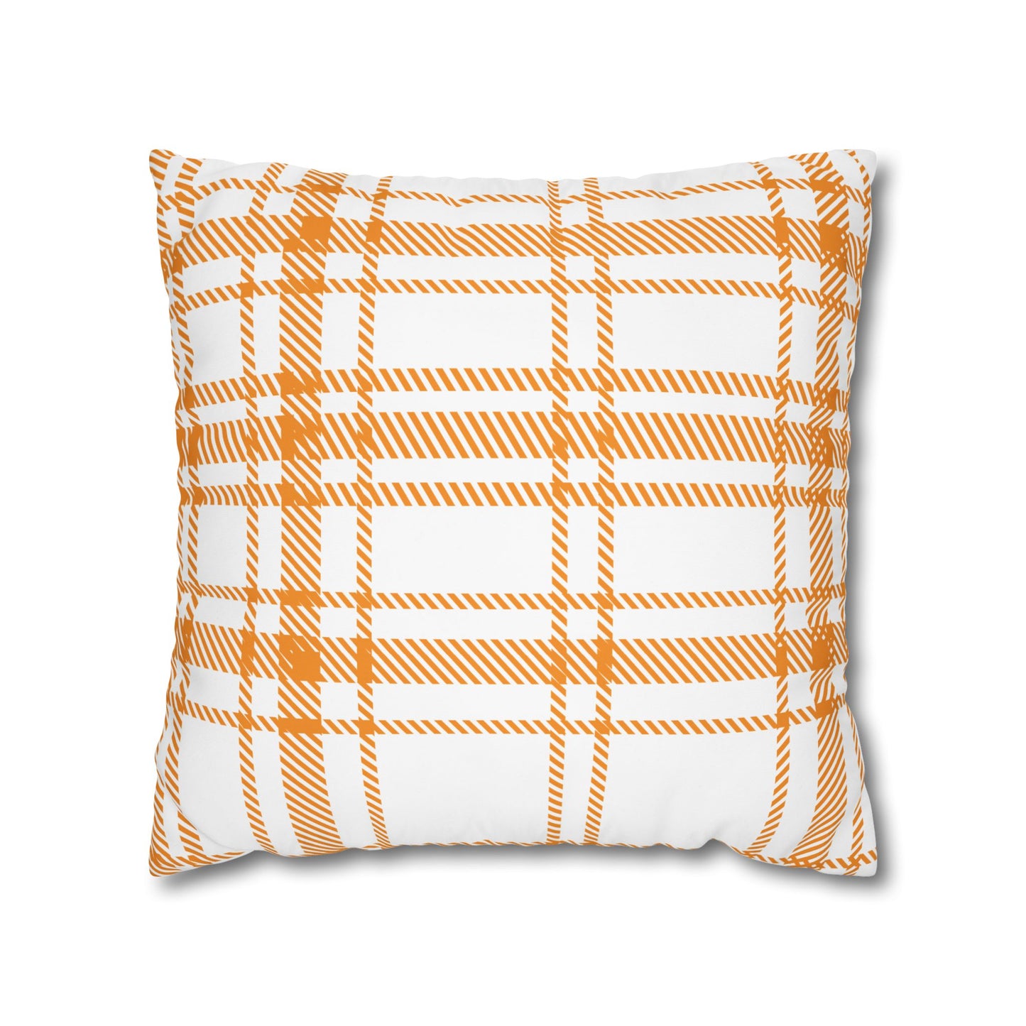 Cozy Plaid Pillowcase | Soft Square Canvas Cushion for Home Decor, Farmhouse Style, Living Room, Seasonal Gift, Wedding Decor
