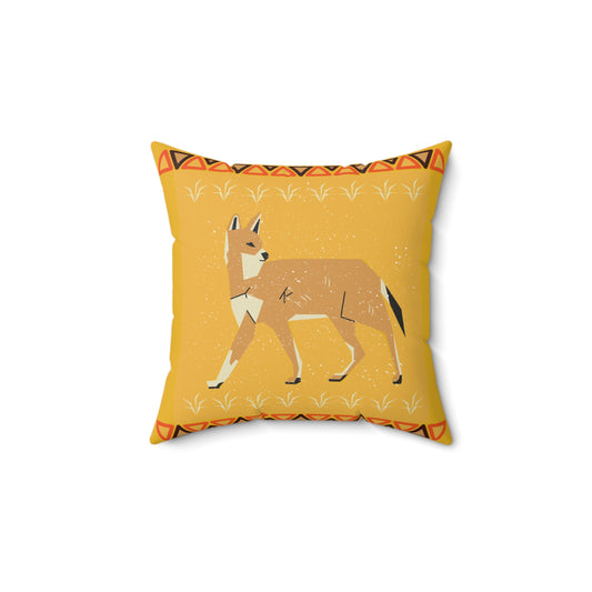 Desert Fox - Coyote Boho Accent Pillow - Southwestern and Tribal-Inspired Boho Style