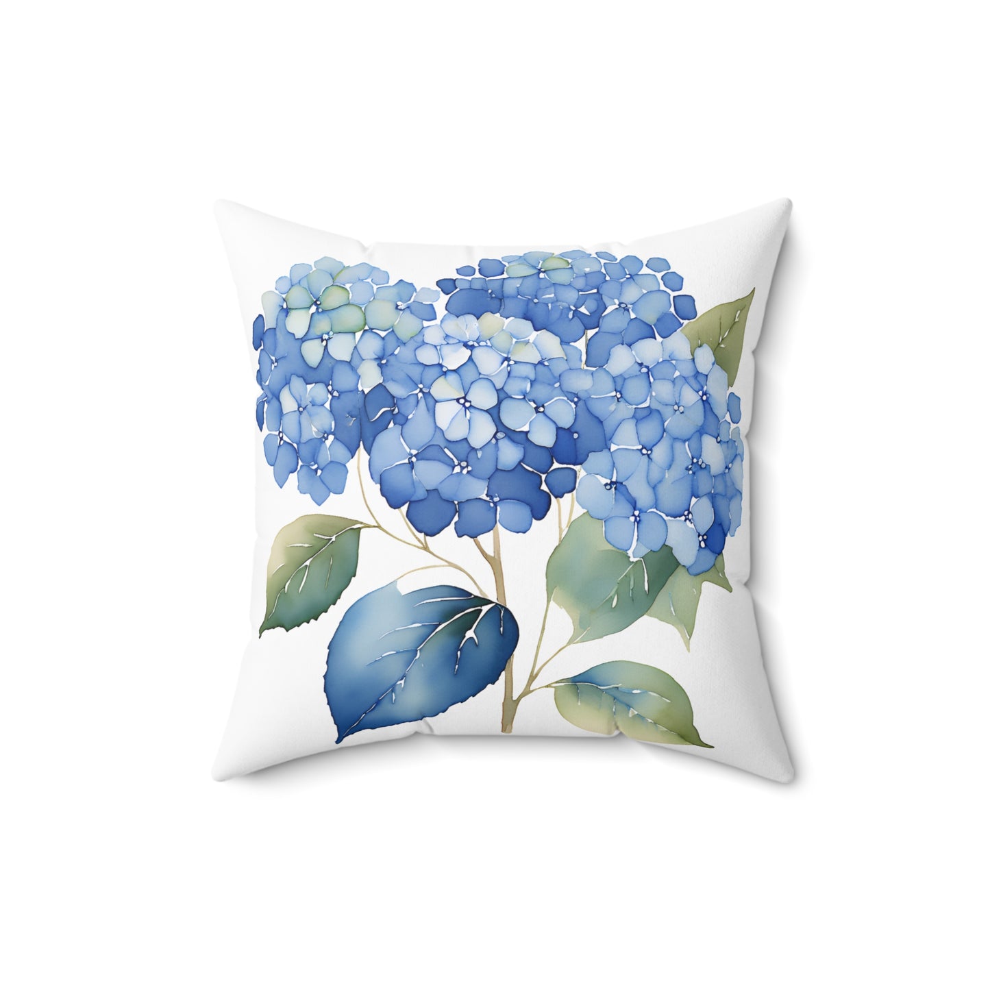 Blue Hygrangeas of Spun Polyester Square Pillow