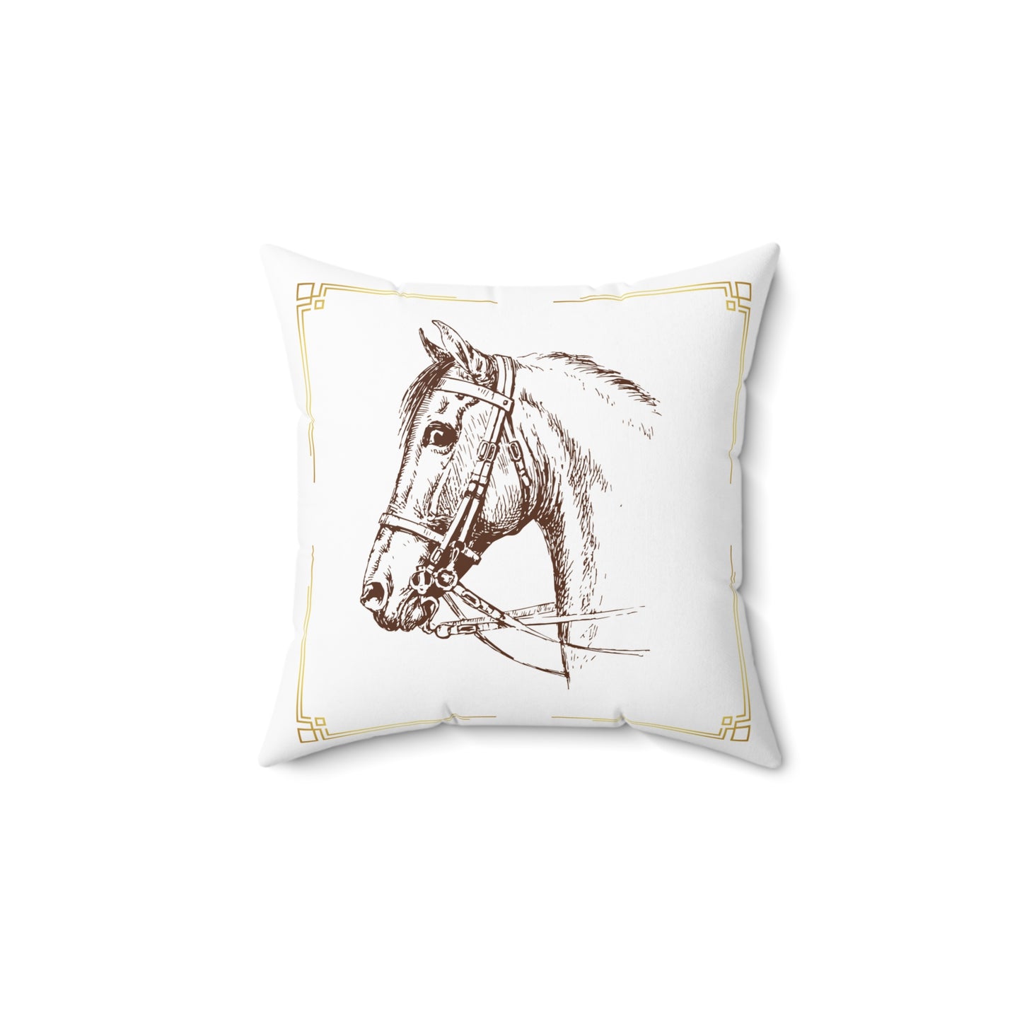 Elegant Horse Portrait Pillow - Rustic Decor, Farmhouse Style Cushion, Equestrian Gift, Home Accent, Throw Pillow