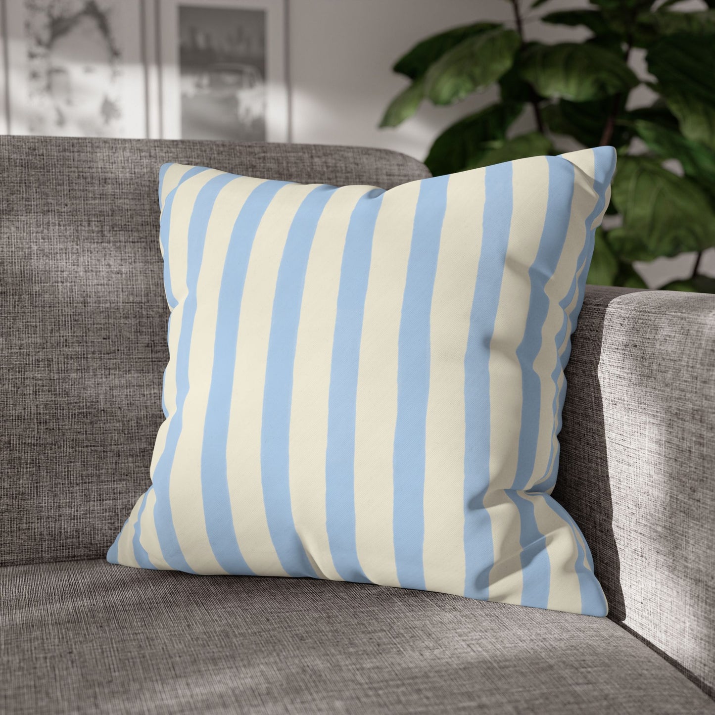 Stripe Patterned Decorative Pillowcase, Cozy Home Decor, Nautical Accent, Living Room Accessory, Perfect for Gifts and Resale