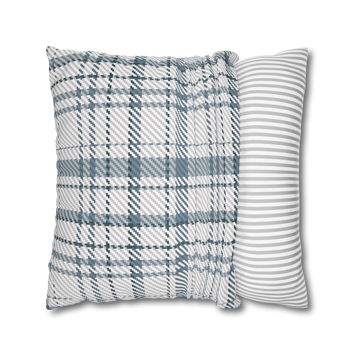 Cozy Blue Plaid Throw Pillowcase