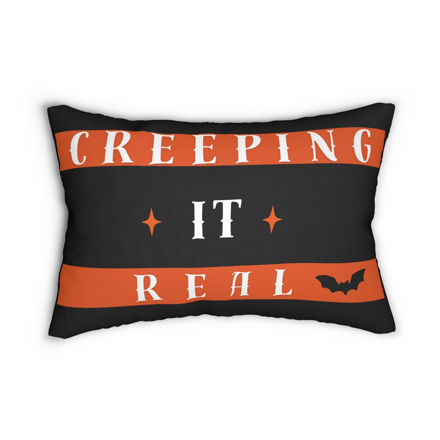 Halloween Lumbar Pillow - Creeping It Real, Spooky Home Decor, Fall Accent Cushion, Candy Corn Throw Pillow, Perfect for Halloween Parties