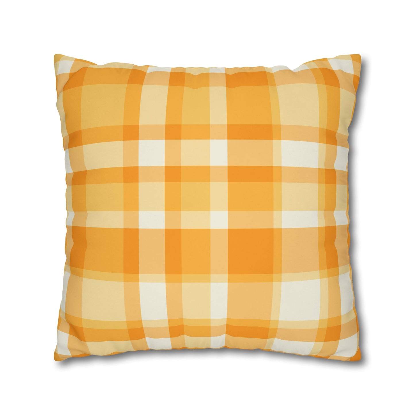 Sunshine Checkered Poly Canvas Pillowcase | Cozy Home Decor, Throw Pillow, Living Room Accent, Farmhouse Style, Seasonal Pillow