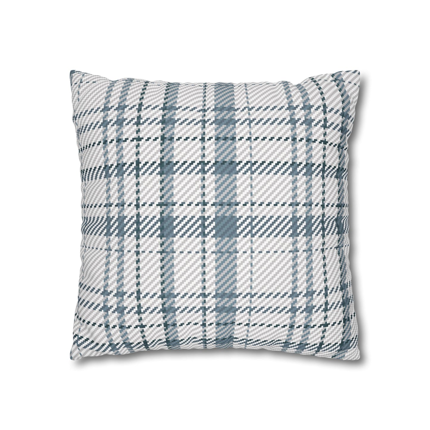 Cozy Blue Plaid Throw Pillowcase