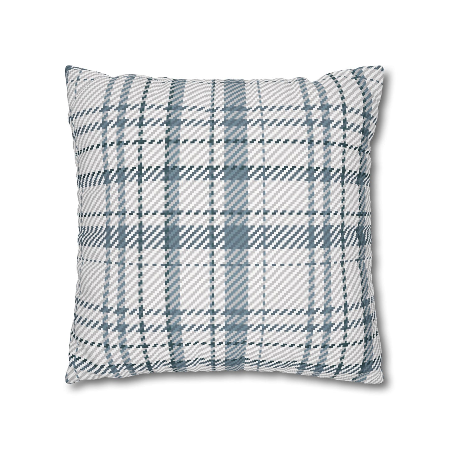 Cozy Blue Plaid Throw Pillowcase