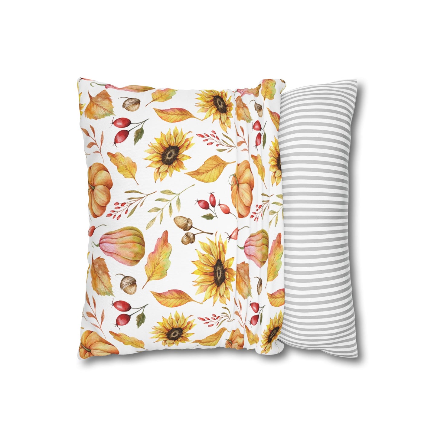 Floral Pumpkin Pillowcase, Cozy Home Decor, Fall Decor, Harvest Celebration, Thanksgiving Gift, Floral Accent Pillow