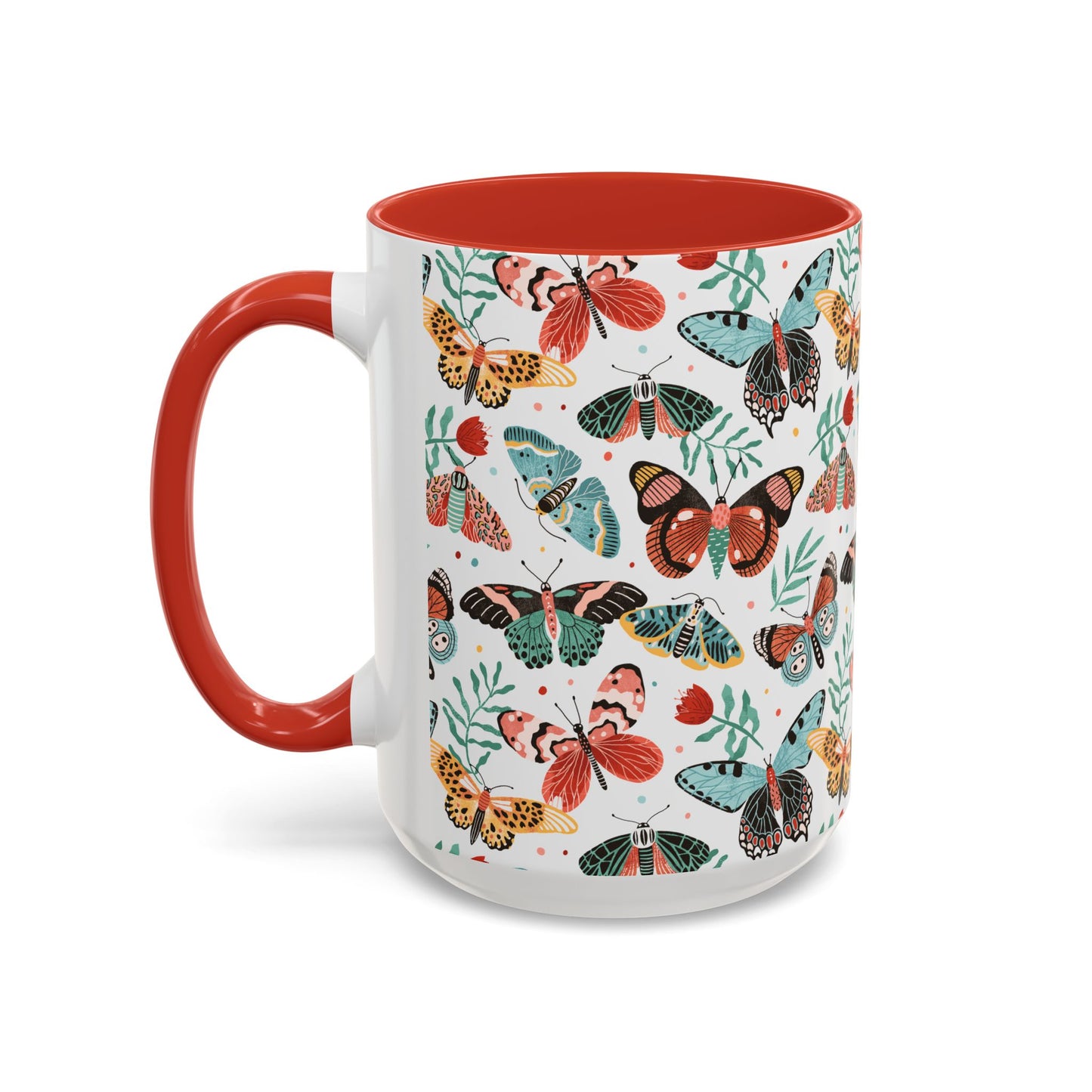 Mug Butterfly Breeze Turquoise and Rich Red