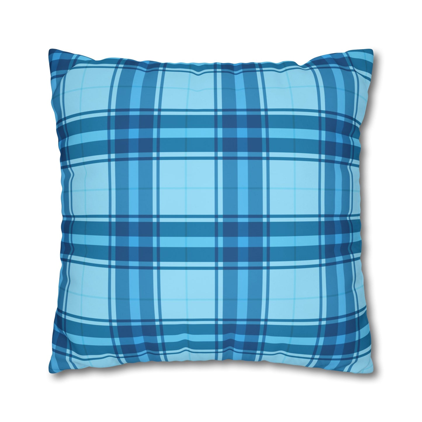 Plaid Blue Throw Pillowcase, Cozy Home Decor, Decorative Cushion, Accent Pillow, Living Room Style, Gift for Him or Her