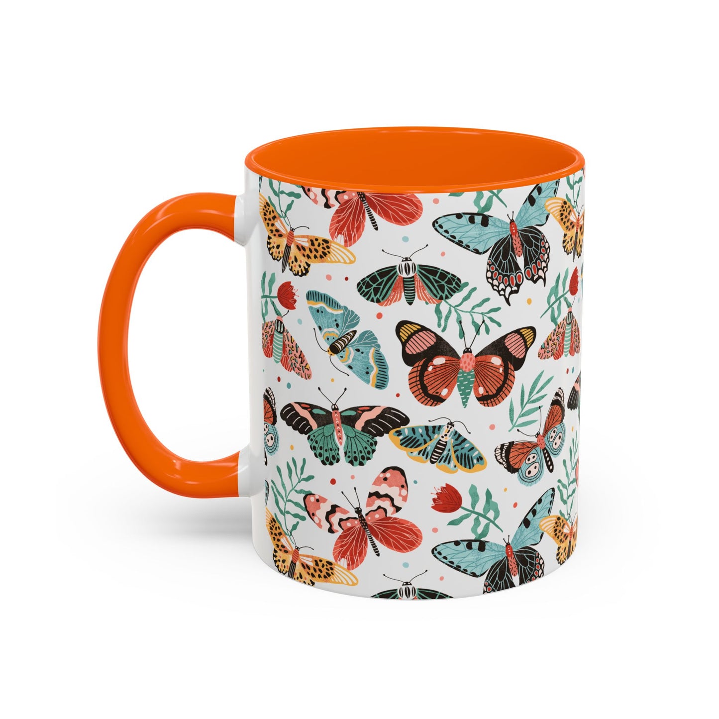 Mug Butterfly Breeze Turquoise and Rich Red