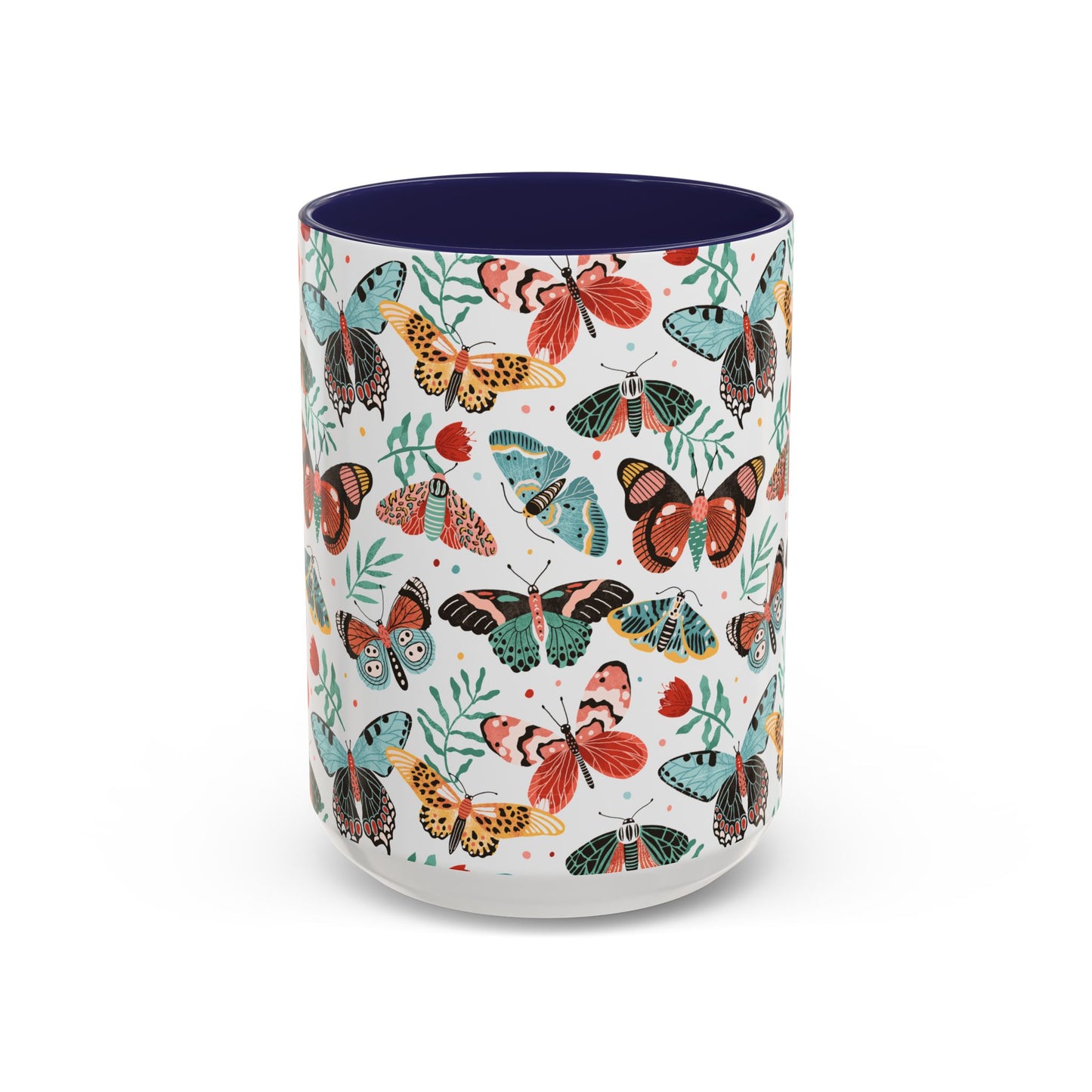 Mug Butterfly Breeze Turquoise and Rich Red