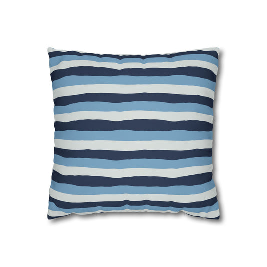 Nautical Striped Pillowcase, Cozy Decorative Throw Pillow, Beach House Decor, Summer Home Accent, Unique Gift Idea