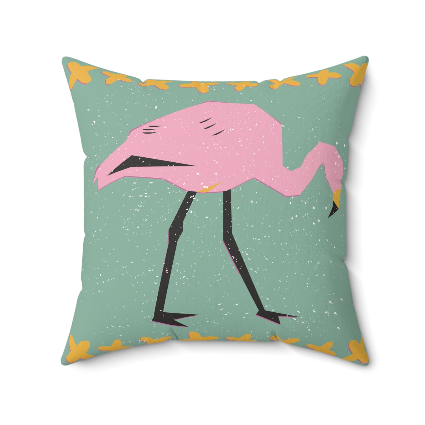 Tropical Flamingo Boho Tribal Throw Pillow, Decorative Cushion, Summer Home Decor, Bird Accent Pillow, Seasonal Gift Idea