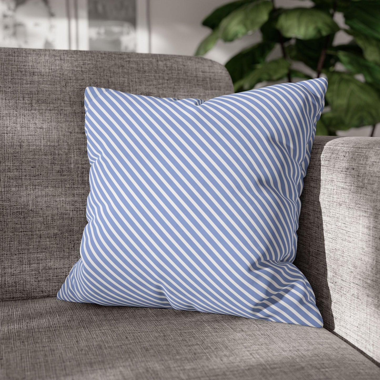 Blue Stripe Decorative Pillowcase, Cozy Throw Cushion Cover for Living Room, Home Decor, Gift for Housewarming, Birthday