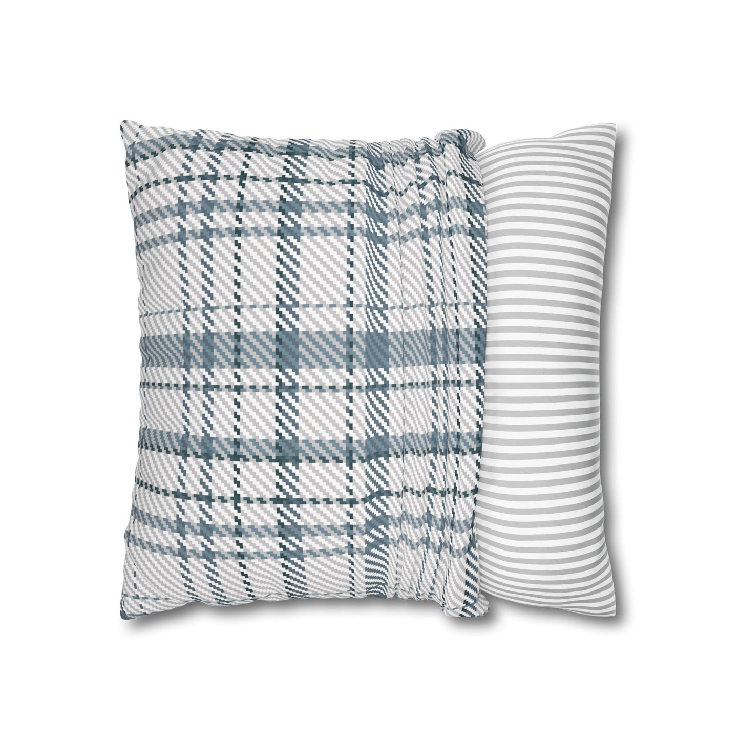Cozy Blue Plaid Throw Pillowcase