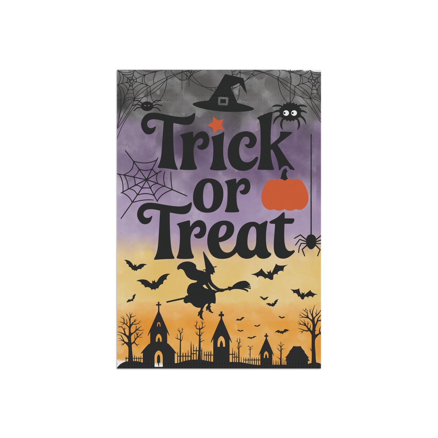 Trick or Treat Sundown Halloween Garden Banner, Outdoor Decoration, Trick or Treat Flag, Autumn Home Decor, Spooky Yard Sign