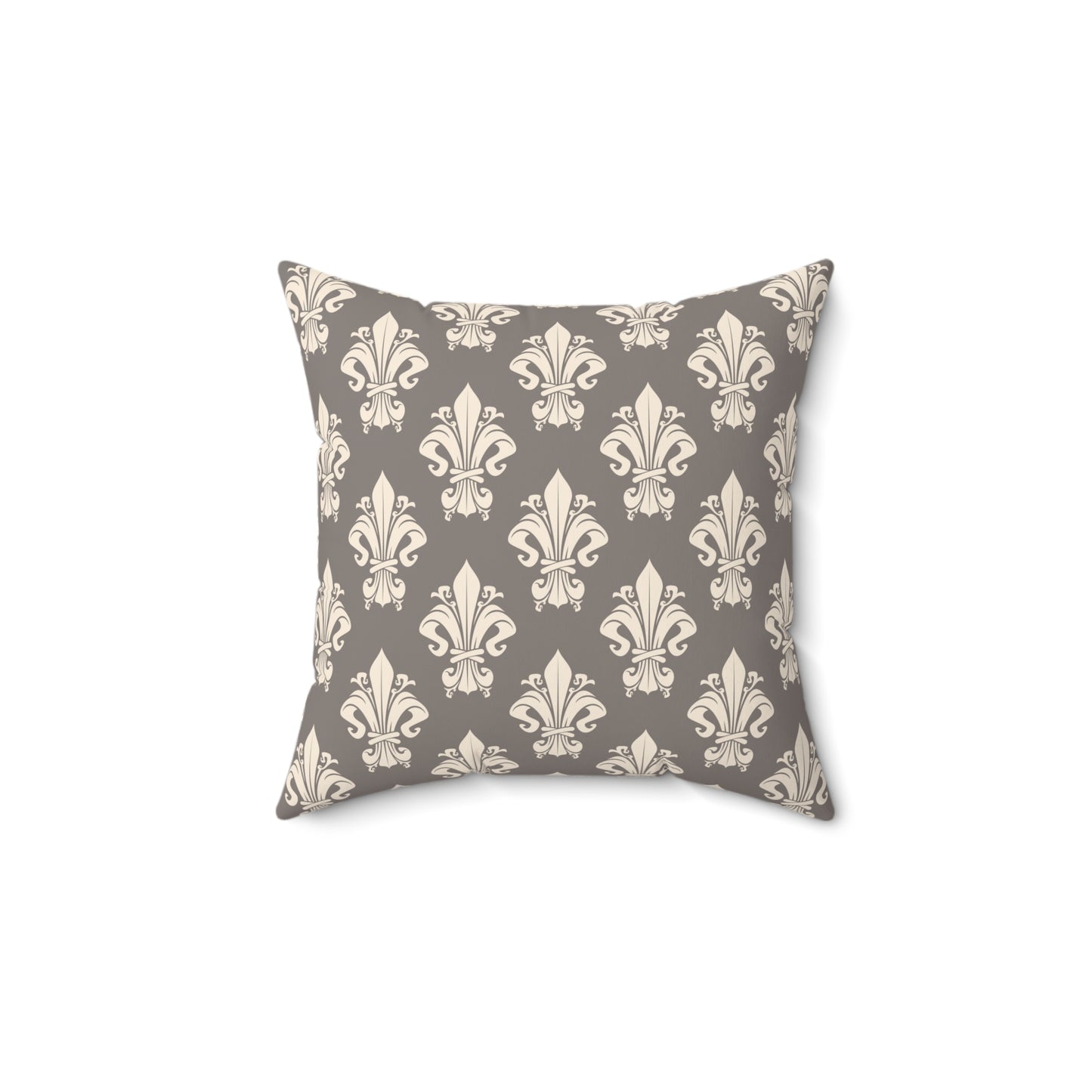 Orchid Bloom Reversible Throw Pillow – Gray & Pink with Royal Pattern Back