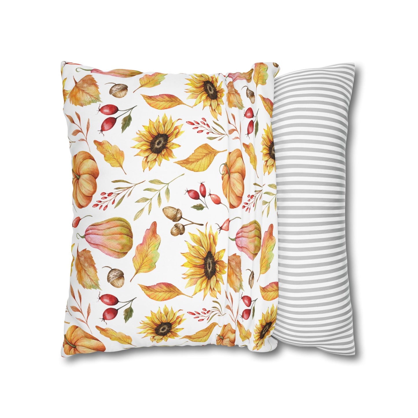 Floral Pumpkin Pillowcase, Cozy Home Decor, Fall Decor, Harvest Celebration, Thanksgiving Gift, Floral Accent Pillow