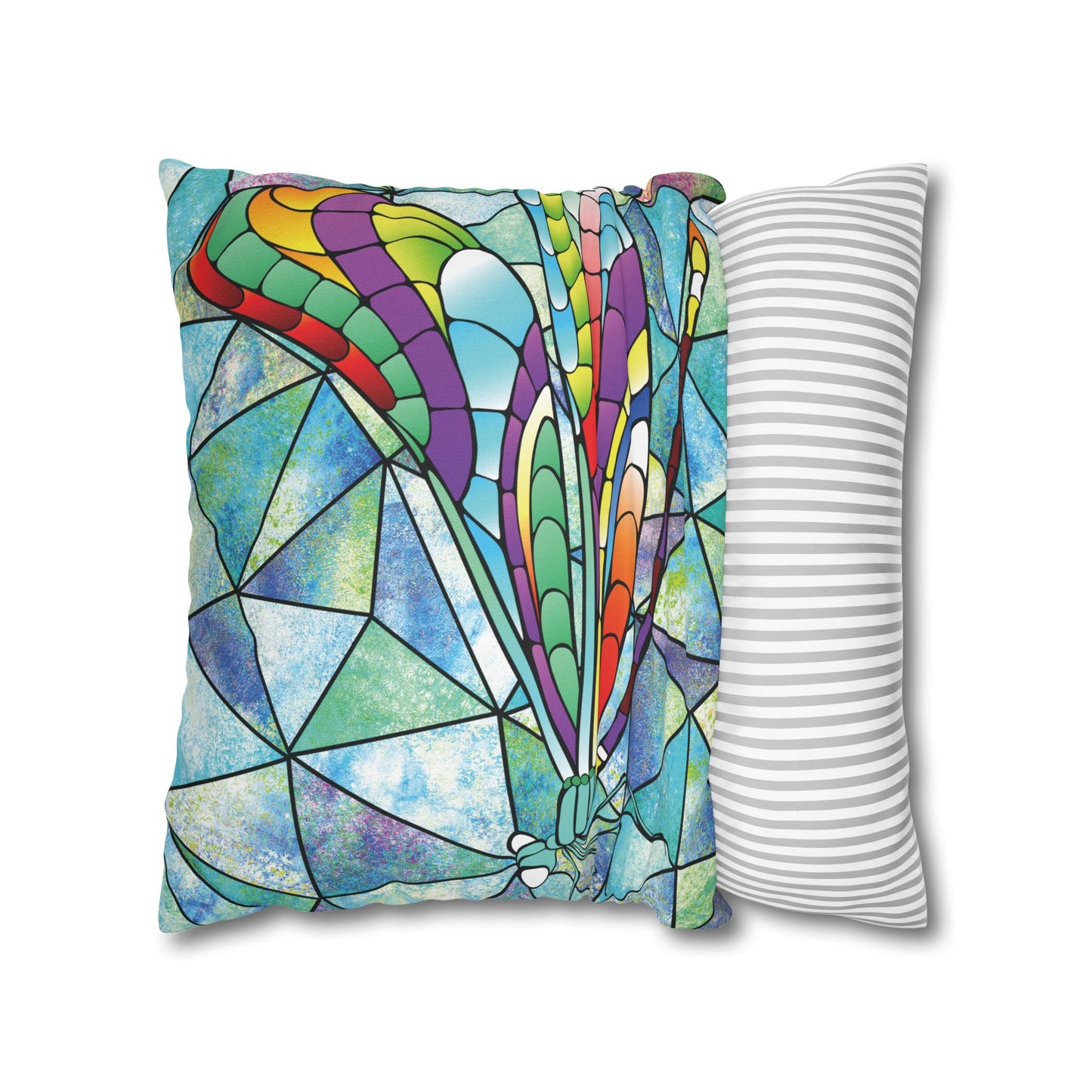 Elegant Dragonfly Pillowcase, Nature Decor, Home Accent, Cozy Living, Artisanal Gift, Butterfly Gifts, Boho Home