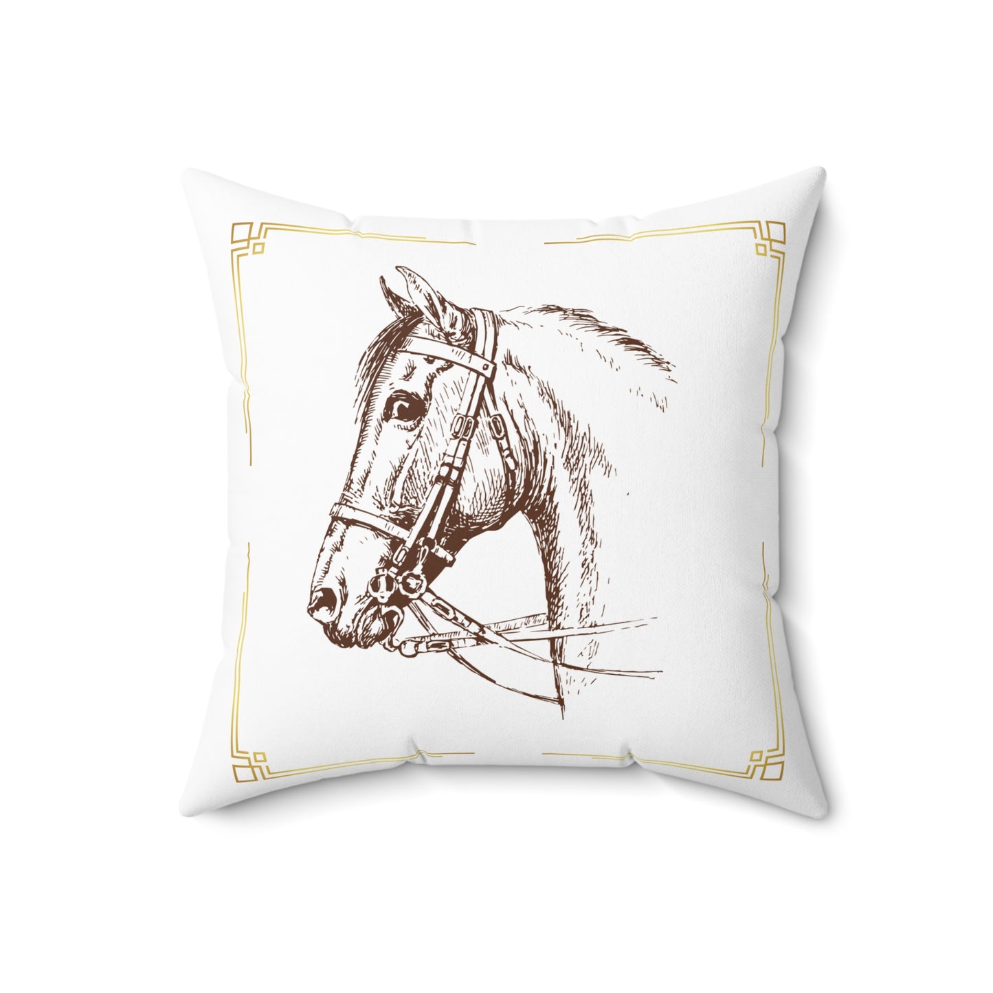Elegant Horse Portrait Pillow - Rustic Decor, Farmhouse Style Cushion, Equestrian Gift, Home Accent, Throw Pillow