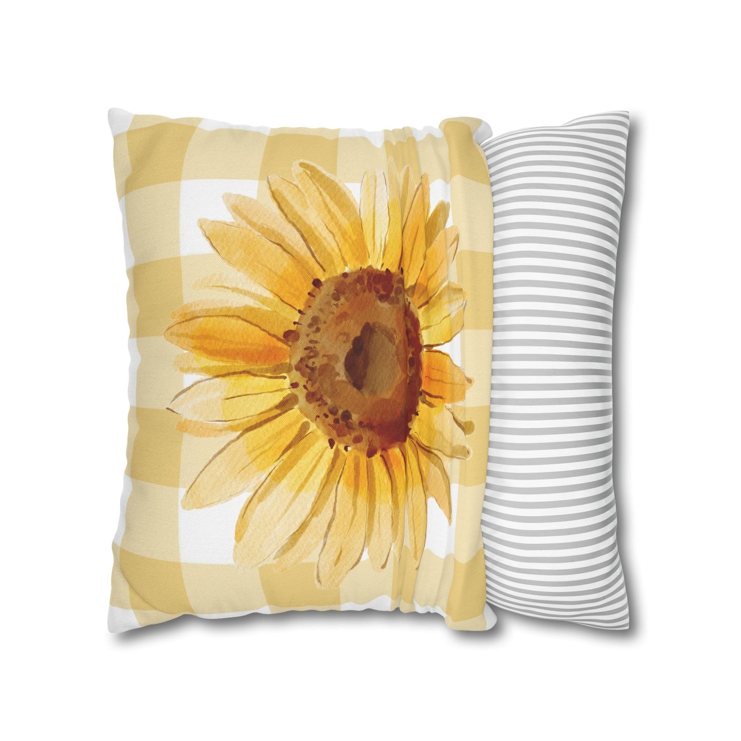 Pillowcase - Sunflower and Plaid Design