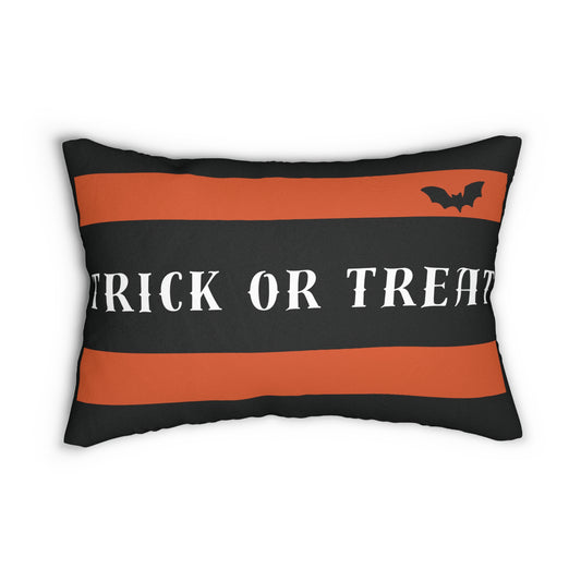 Halloween Spun Polyester Lumbar Pillow, Spooky Home Decor, Trick or Treat Cushion, Pumpkin Pillow, Fall Accent, Ghost Pillow
