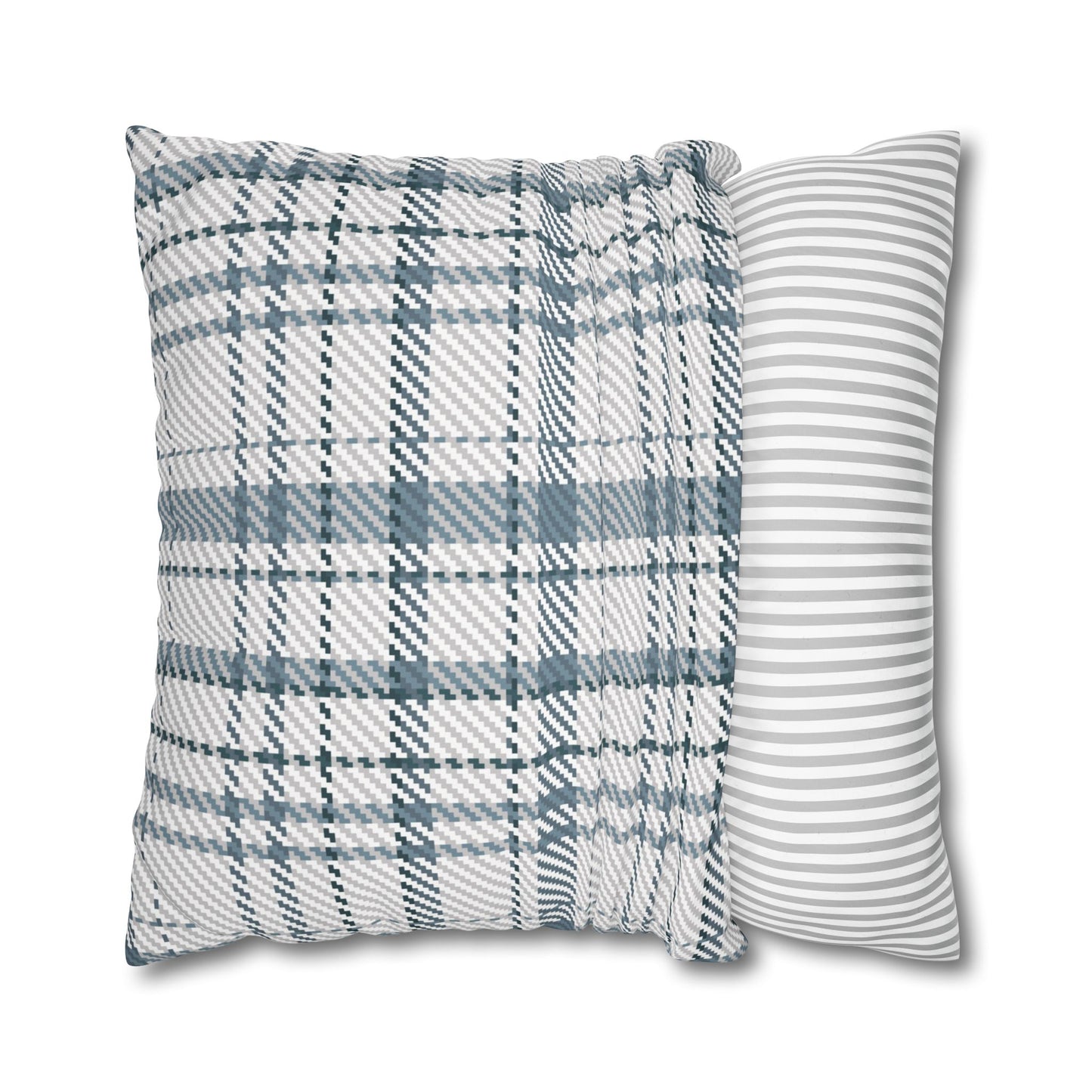 Cozy Blue Plaid Throw Pillowcase
