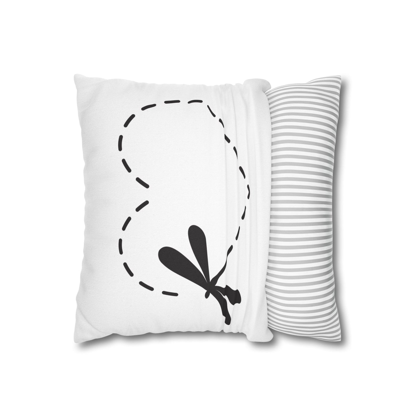 Charming Black and White Loving Heart Dragonfly Pillowcase - Cozy Home Decor, Modern Accent, Gift for Nature Lovers, Spring Vibes, Mother's Day