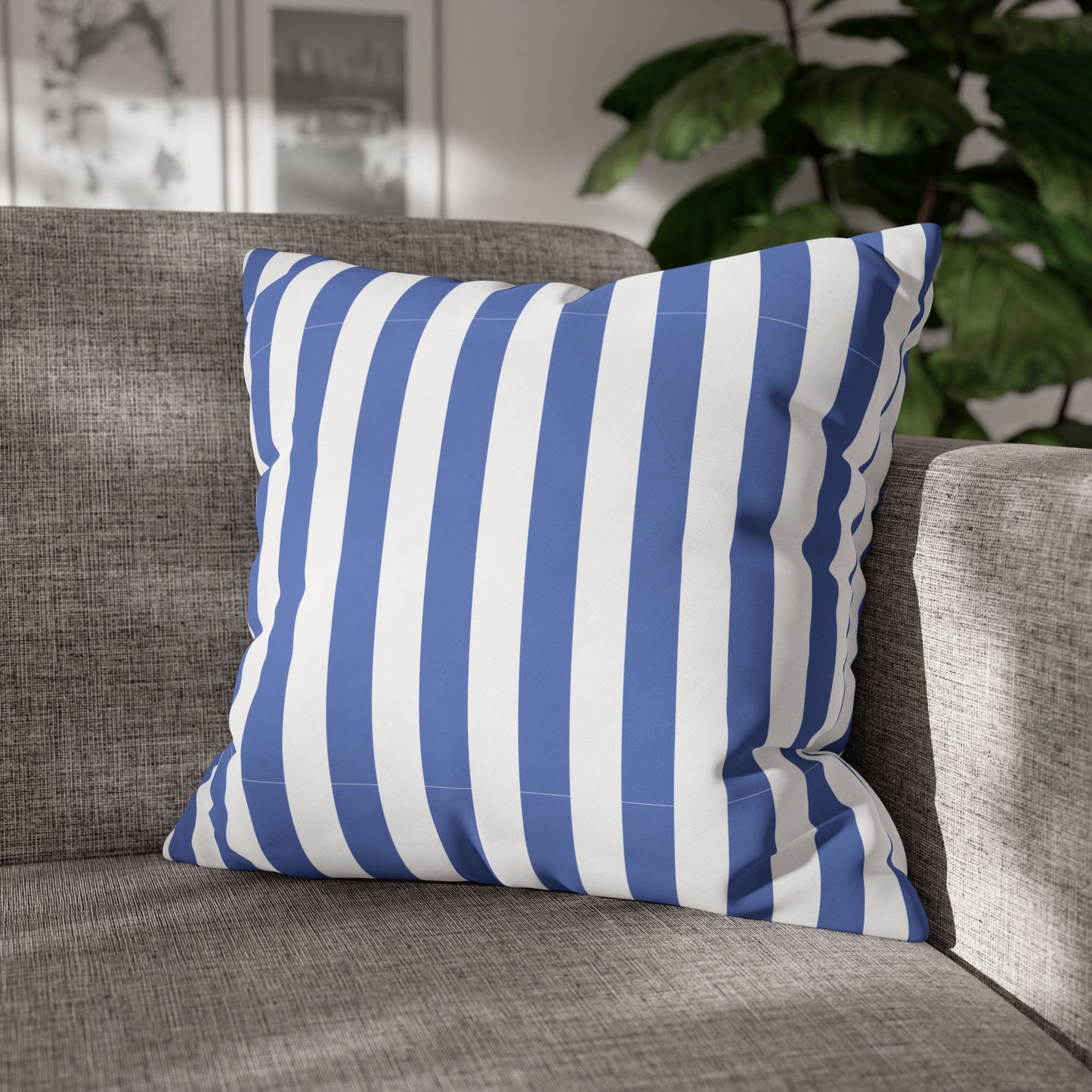 Cozy Striped Throw Pillowcase, Decorative Cushion Cover, Modern Home Decor, Gift for Friends, Nautical Themed Accent