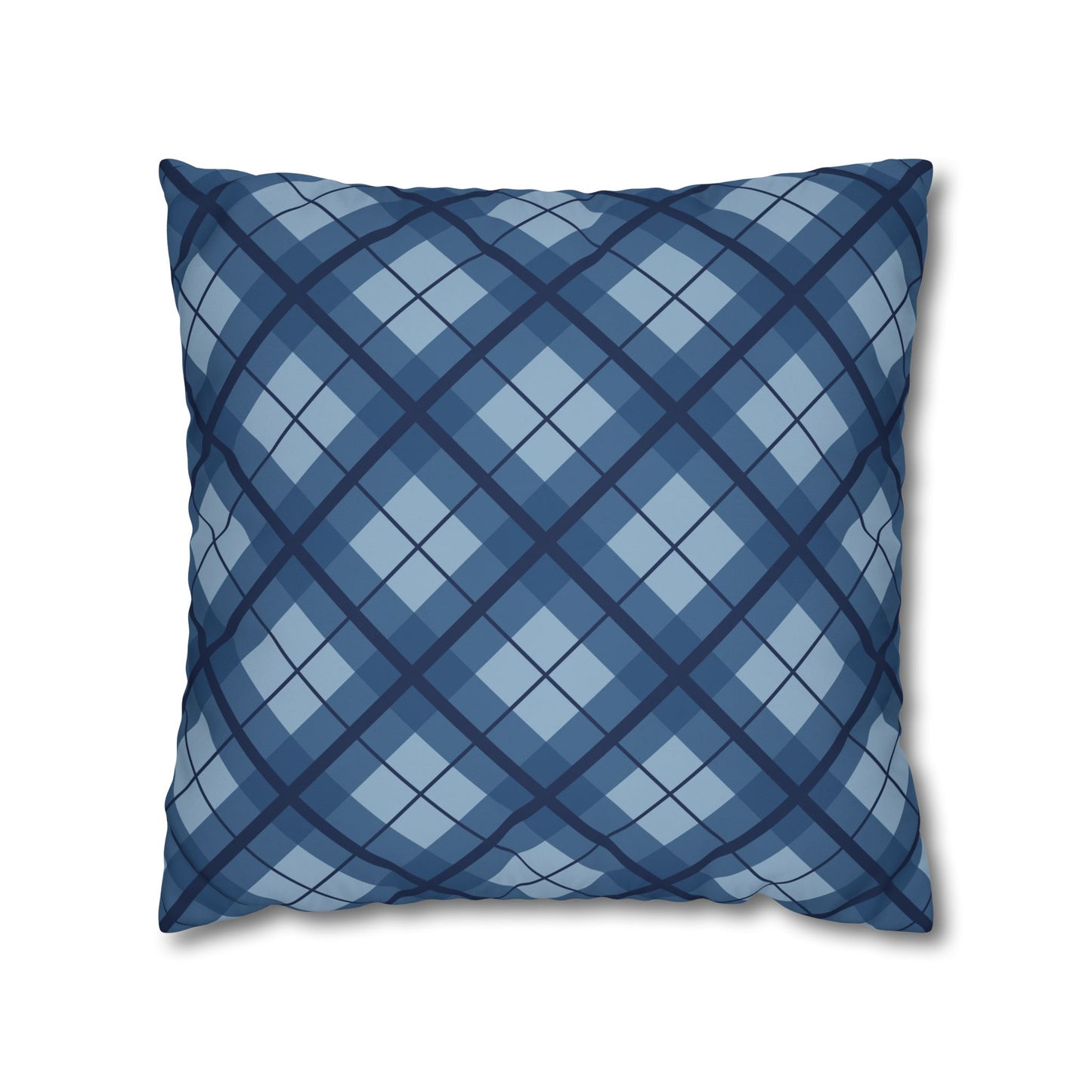 Plaid Poly Canvas Pillowcase, Cozy Home Decor, Throw Pillow, Couch Cushion, Living Room Accent, Nautical Gift, Birthday Decor