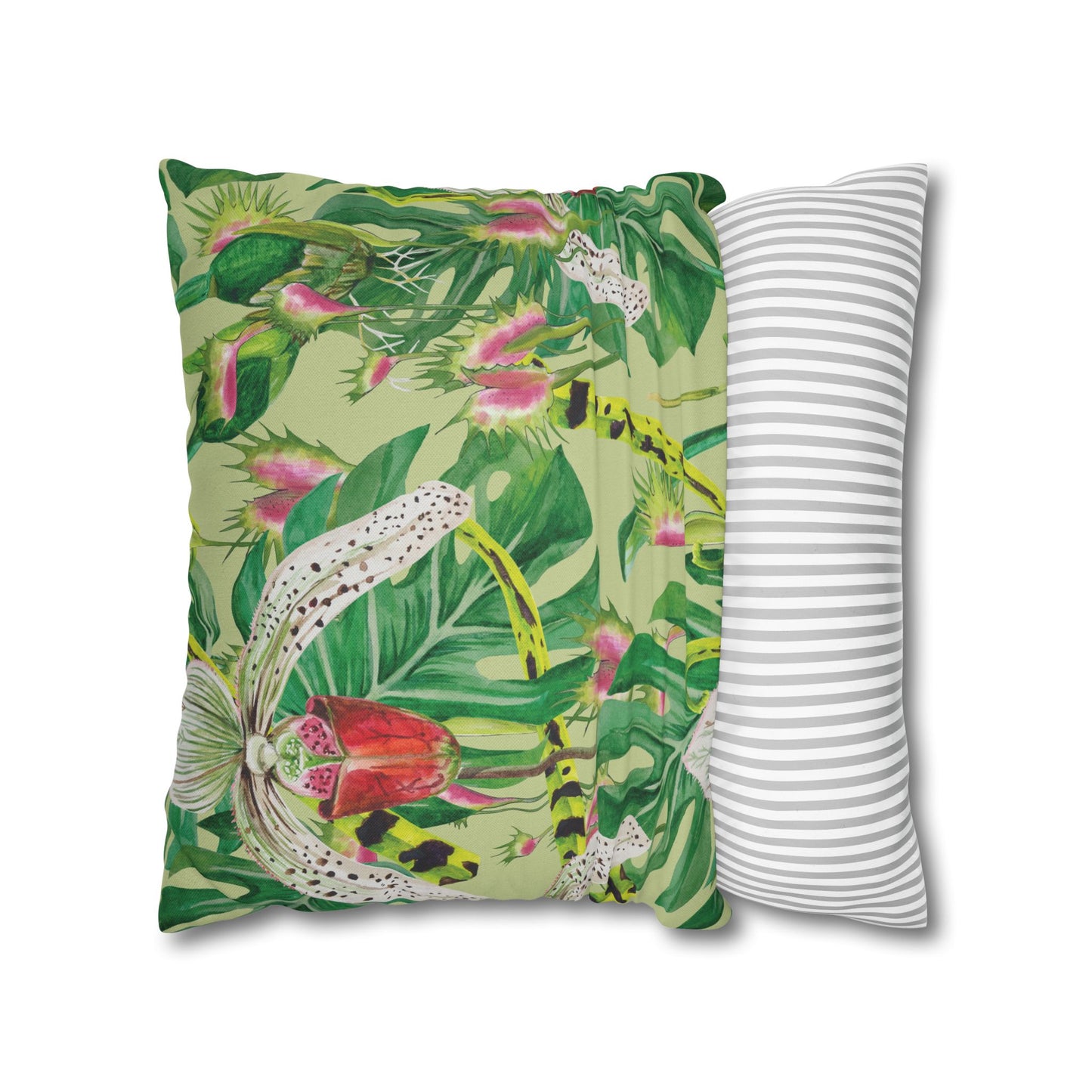Tropical Floral Pillowcase | Decorative Home Accent, Botanical Throw Pillow, Bohemian Décor, Gift for Plant Lovers, Summer Home Style
