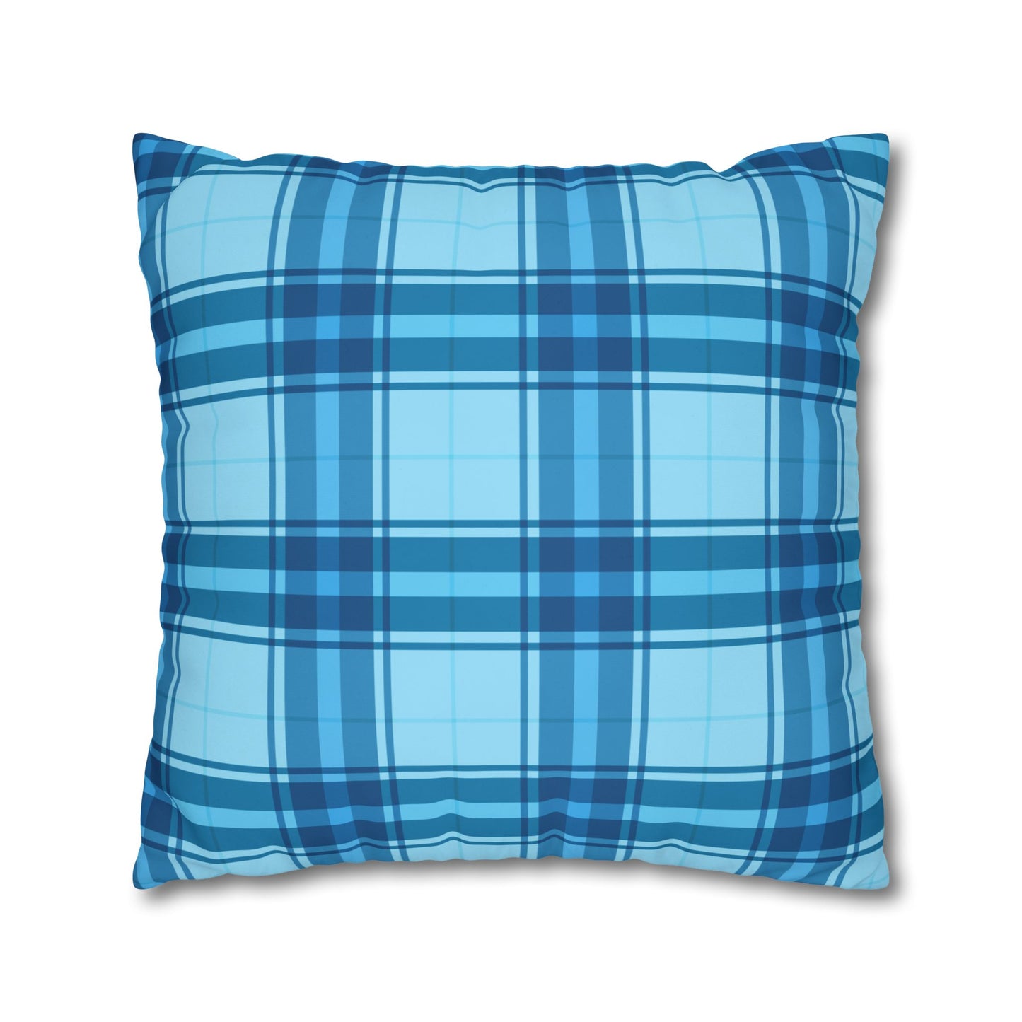 Plaid Blue Throw Pillowcase, Cozy Home Decor, Decorative Cushion, Accent Pillow, Living Room Style, Gift for Him or Her