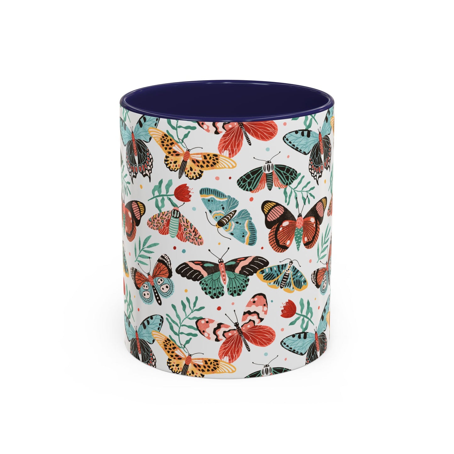 Mug Butterfly Breeze Turquoise and Rich Red