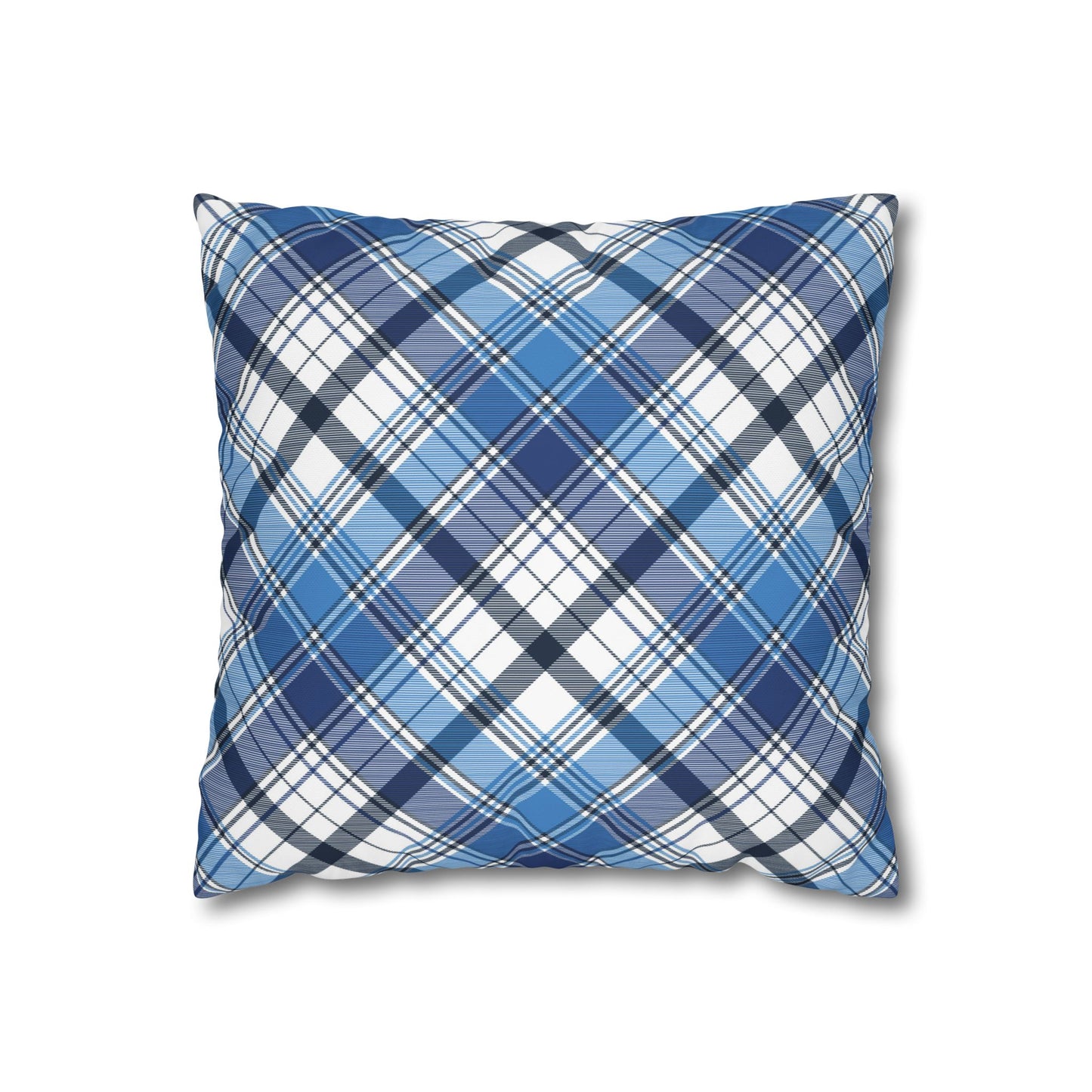 Plaid Decorative Pillowcase Cover, Cozy Home Accent, Throw Pillow, Bedroom Decor, Gifts for Him, Holidays, Blue Check Pattern